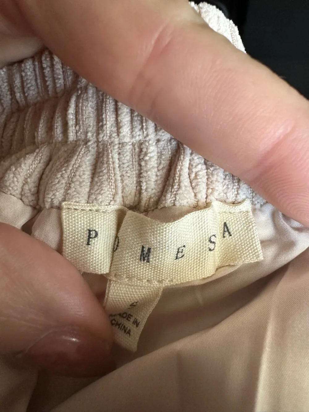 Promesa Beige Ribbed Flared Mini Skirt with Front Buttons - Picture 2 of 4